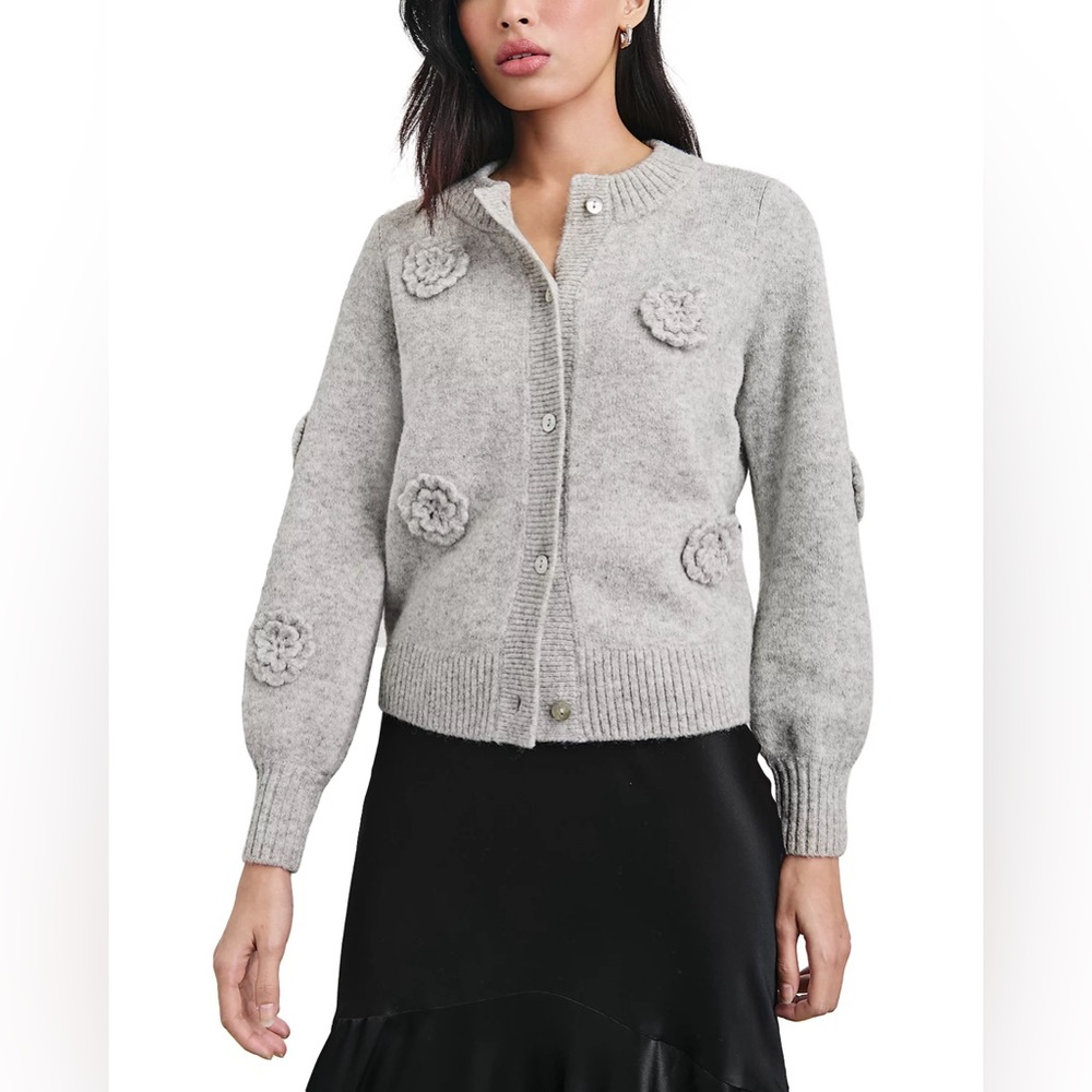 NWT Rails Francesca Flower Appliqué Cardigan